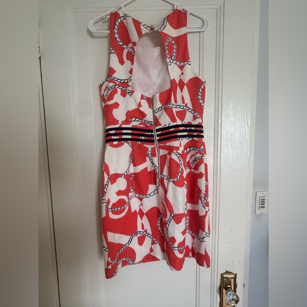 Lilly Pulitzer Red and White Dress with Nautical Print - Picture 2 of 5